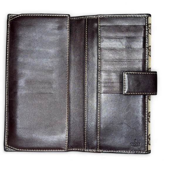 Gucci Britt GG Monogram Continental Wallet Brown Canvas - Picture 4 of 8